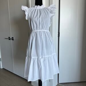 Love Ady Dress Large Sheer White Cotton FLAWS